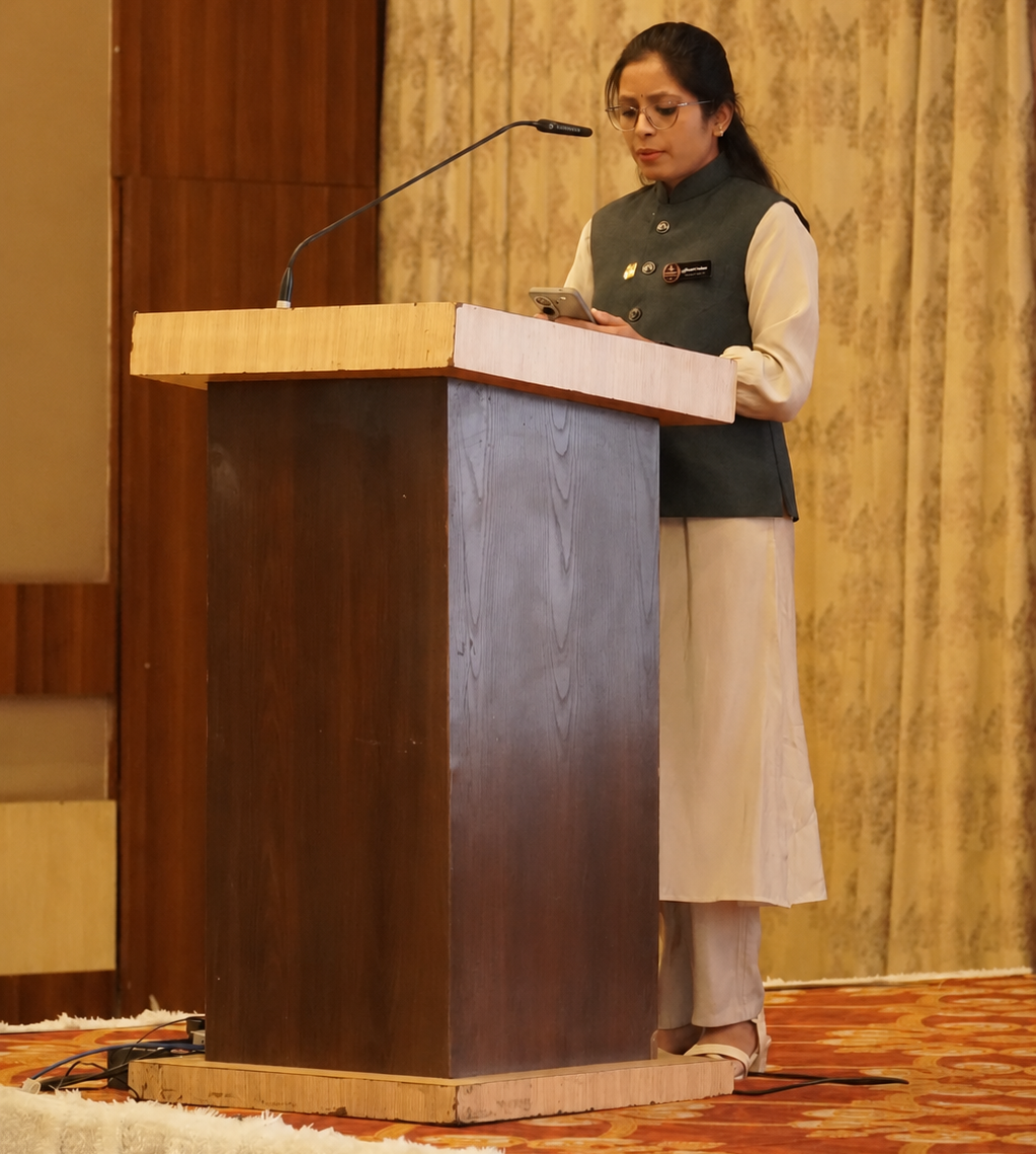 Gayatri Kadhao speaking at an event